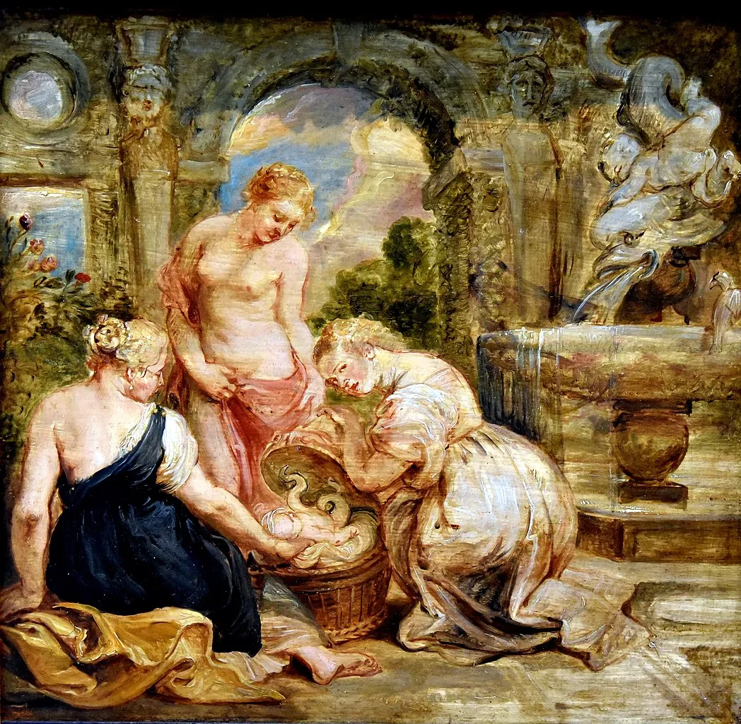 The Daughters of Cecrops Discovering Erichtonius, by Peter Paul Rubens. (1632) - Osama Shukir Muhammed Amin FRCP(Glasg), CC BY-SA 4.0, via Wikimedia Commons.