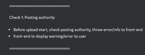 Checking for Posting Authority
