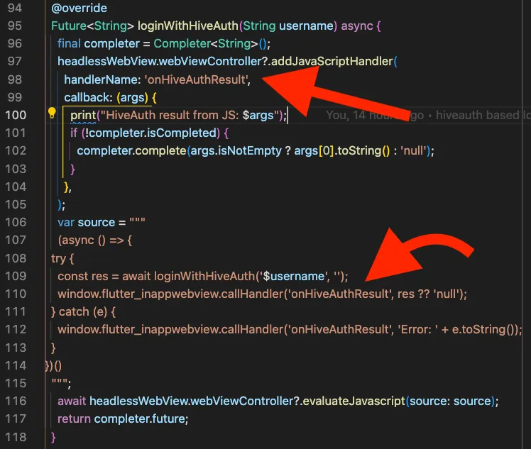 Handler Based approach for executing js from dart