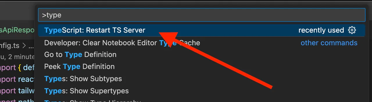Restart Typescript server