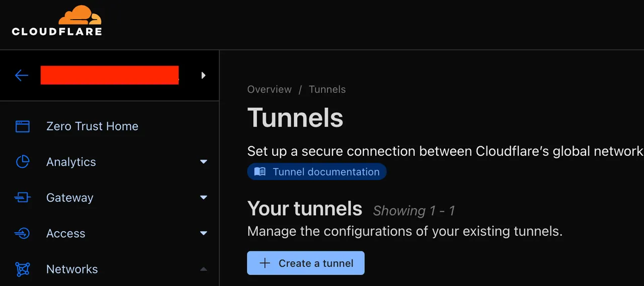 Create a new tunnel