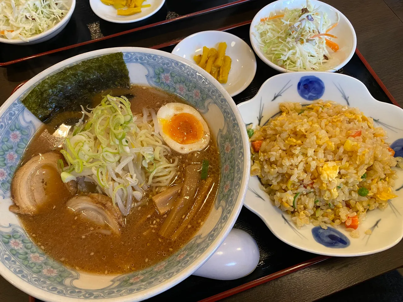 Miso ramen set meal with half chahan for me. I was craving rice! LOL