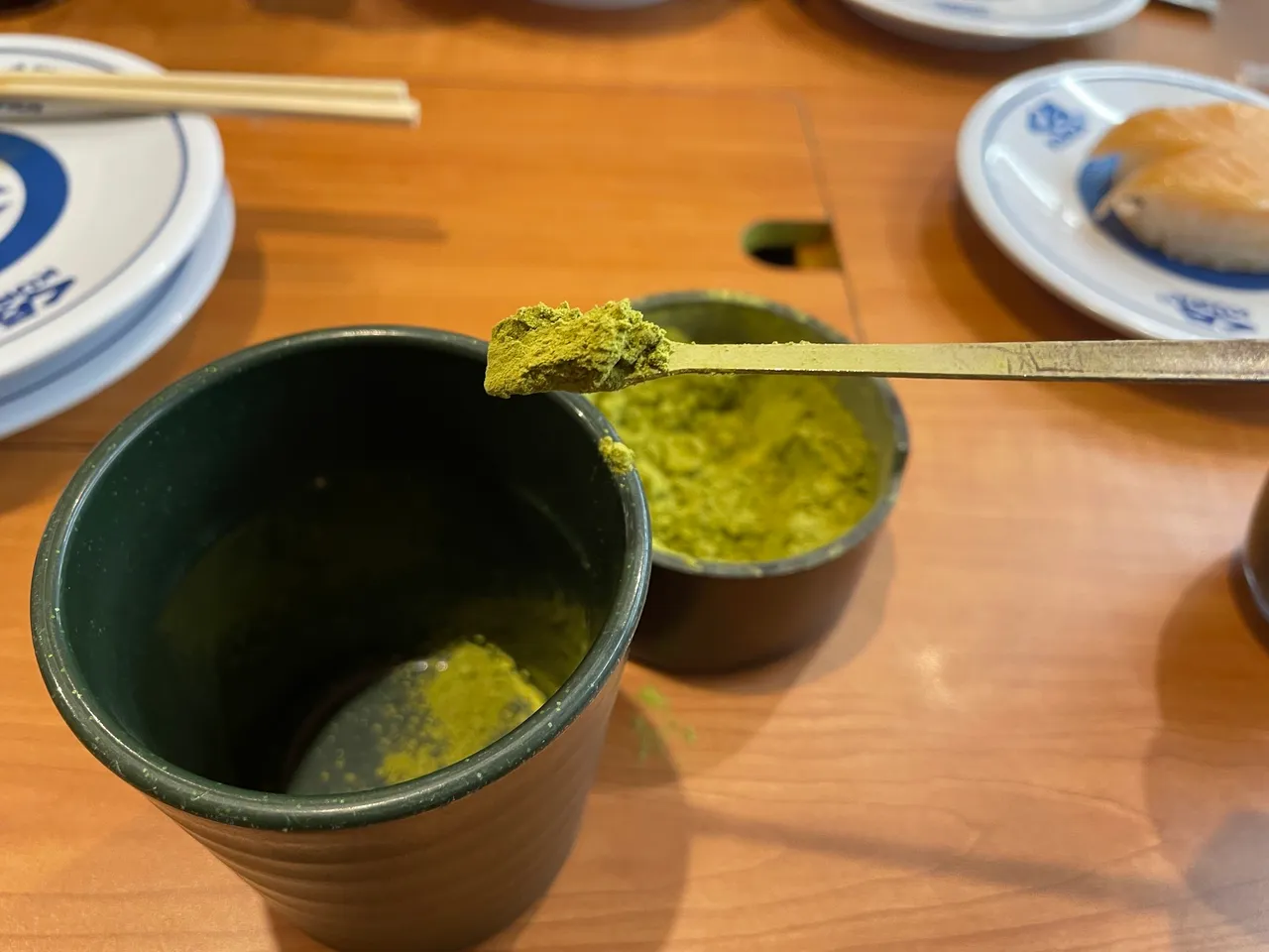 Making my matcha drink