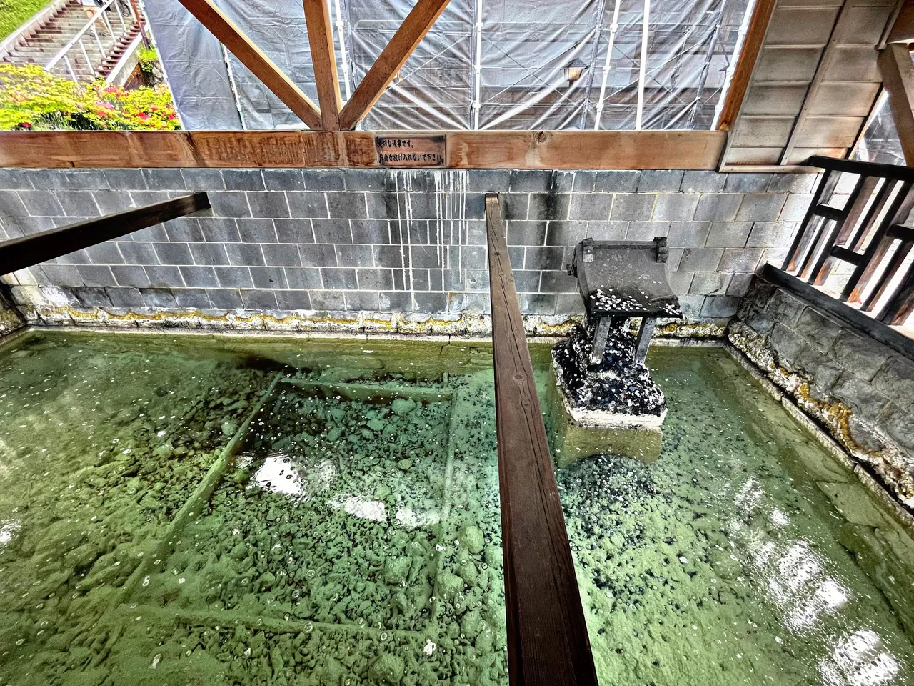 This area has a shade to prevent rain getting mixed with the sacred water