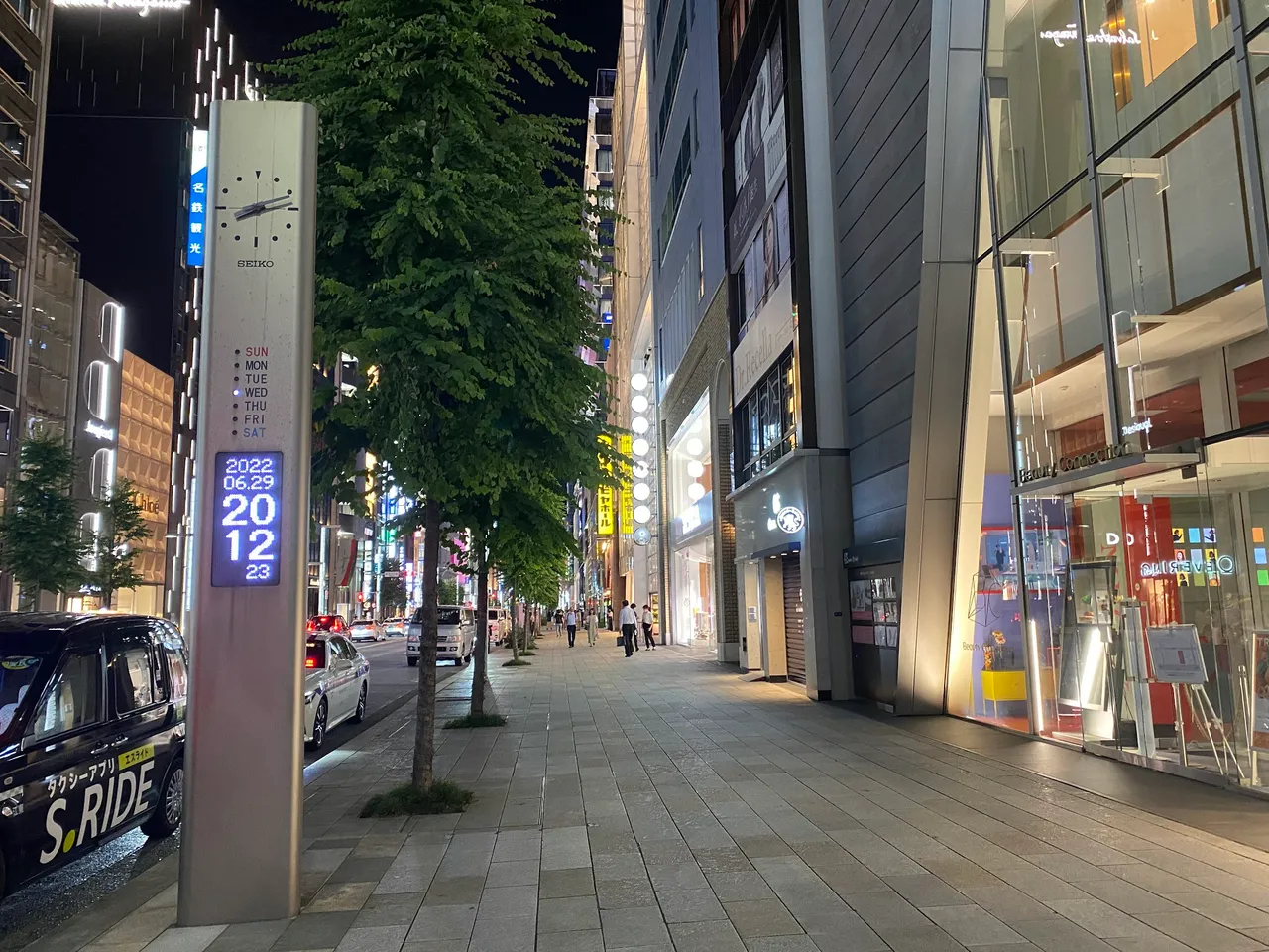 Cool clock on the pedestrian lane