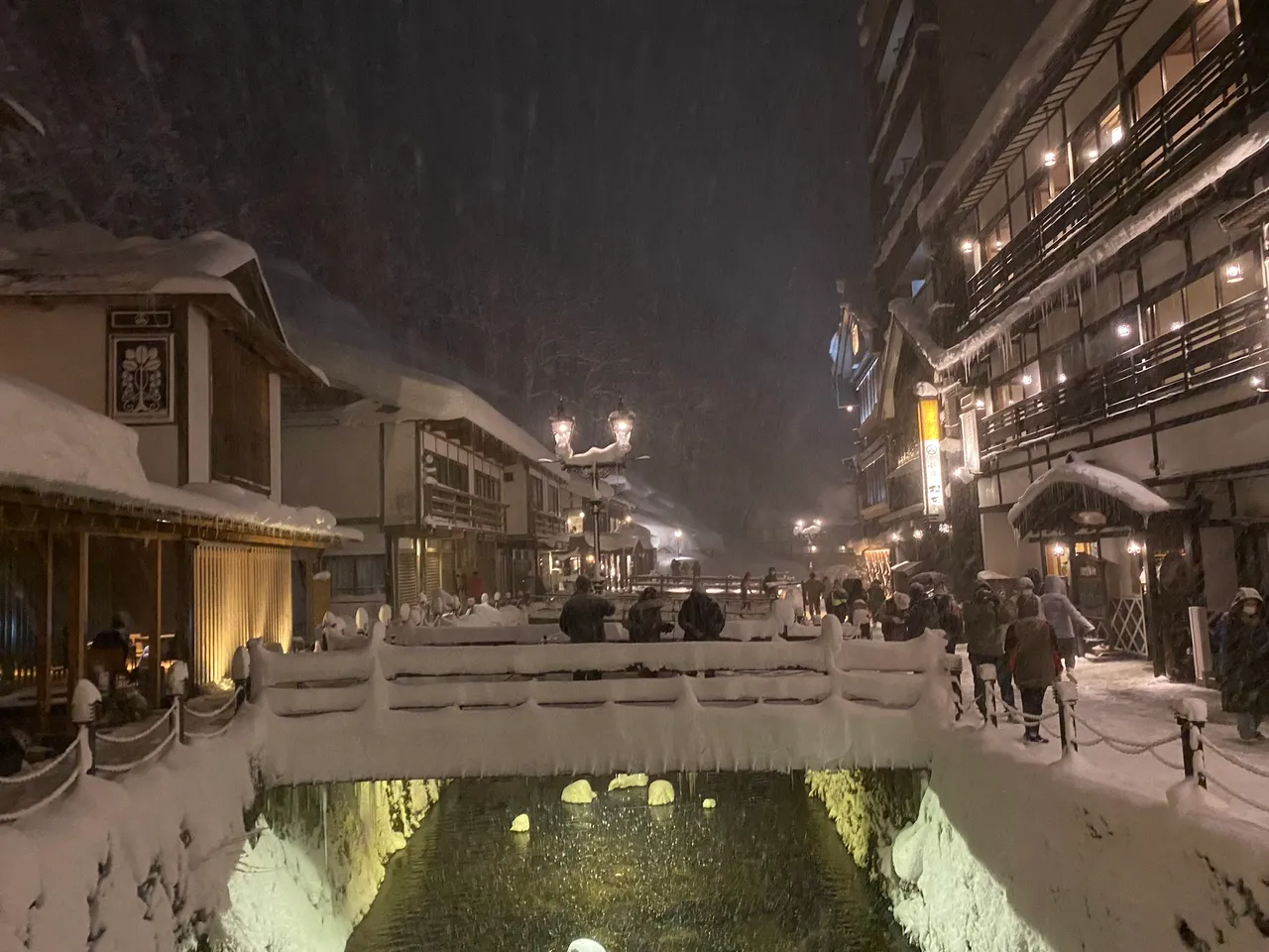 The bridges were covered with snow but this one on the other side had more