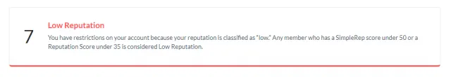 Low Reputation