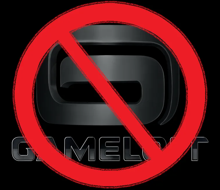 gameloft logo with prohibited red circle over it