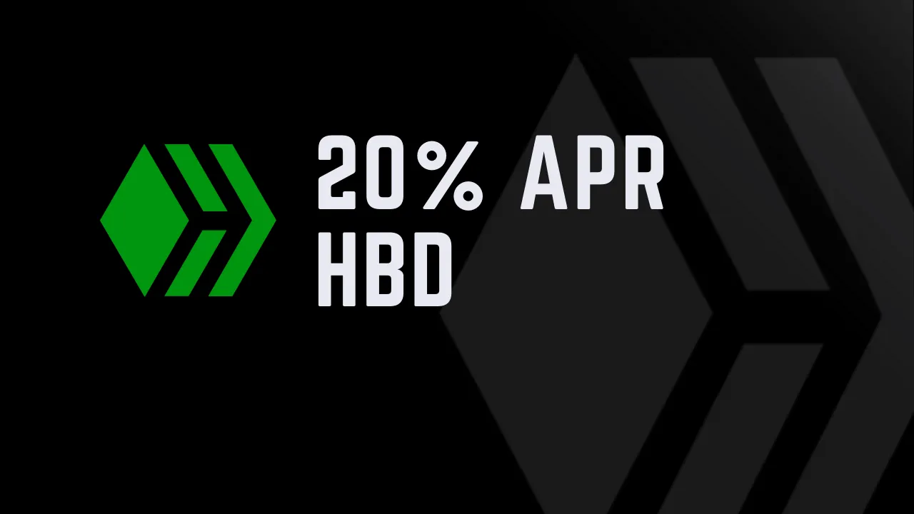 HBD 20% interest rate banner.