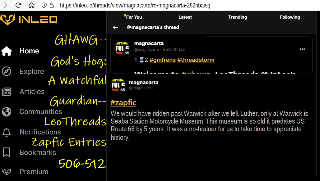 GHAWG-- God's Hog: A Watchful Guardian-- LeoThreads Zapfic Entries 505-512