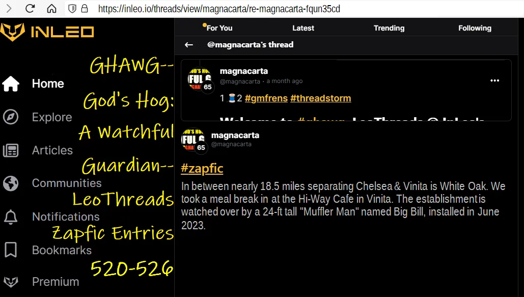 GHAWG-- God's Hog: A Watchful Guardian-- LeoThreads Zapfic Entries 520-526