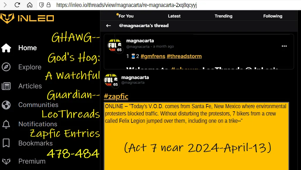 GHAWG-- God's Hog: A Watchful Guardian-- LeoThreads Zapfic Entries 478-484