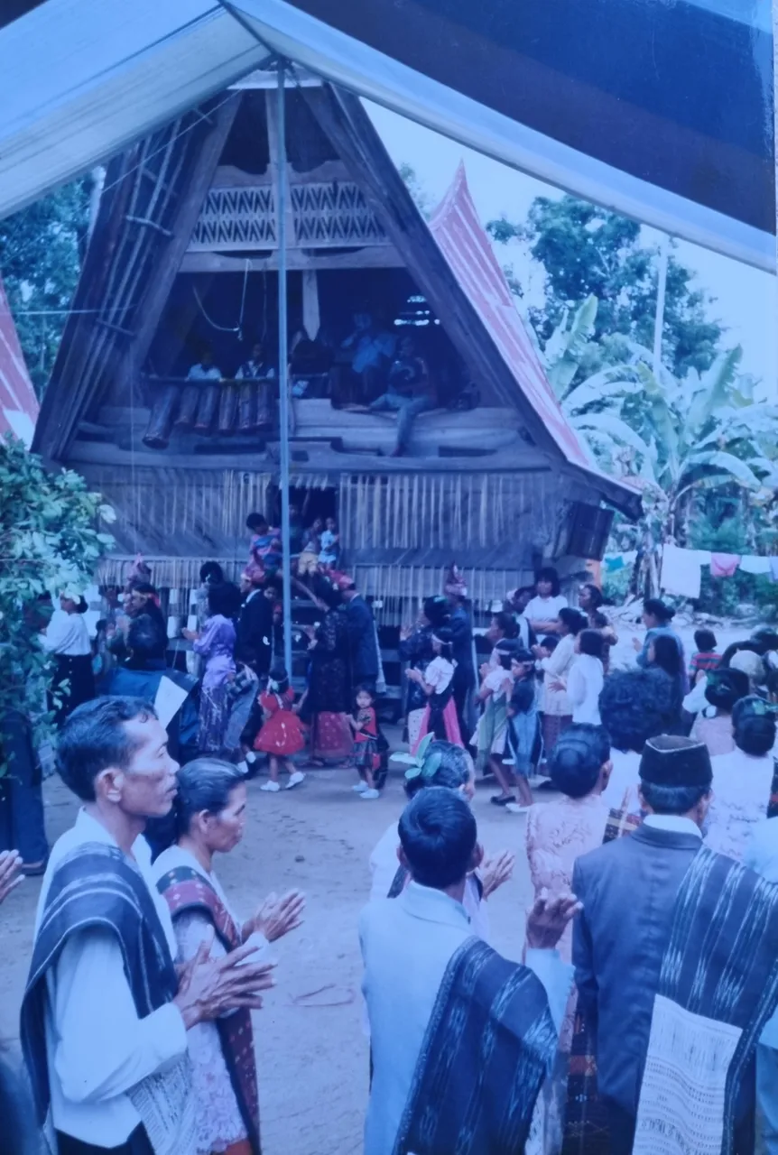 An old Batak village church service.