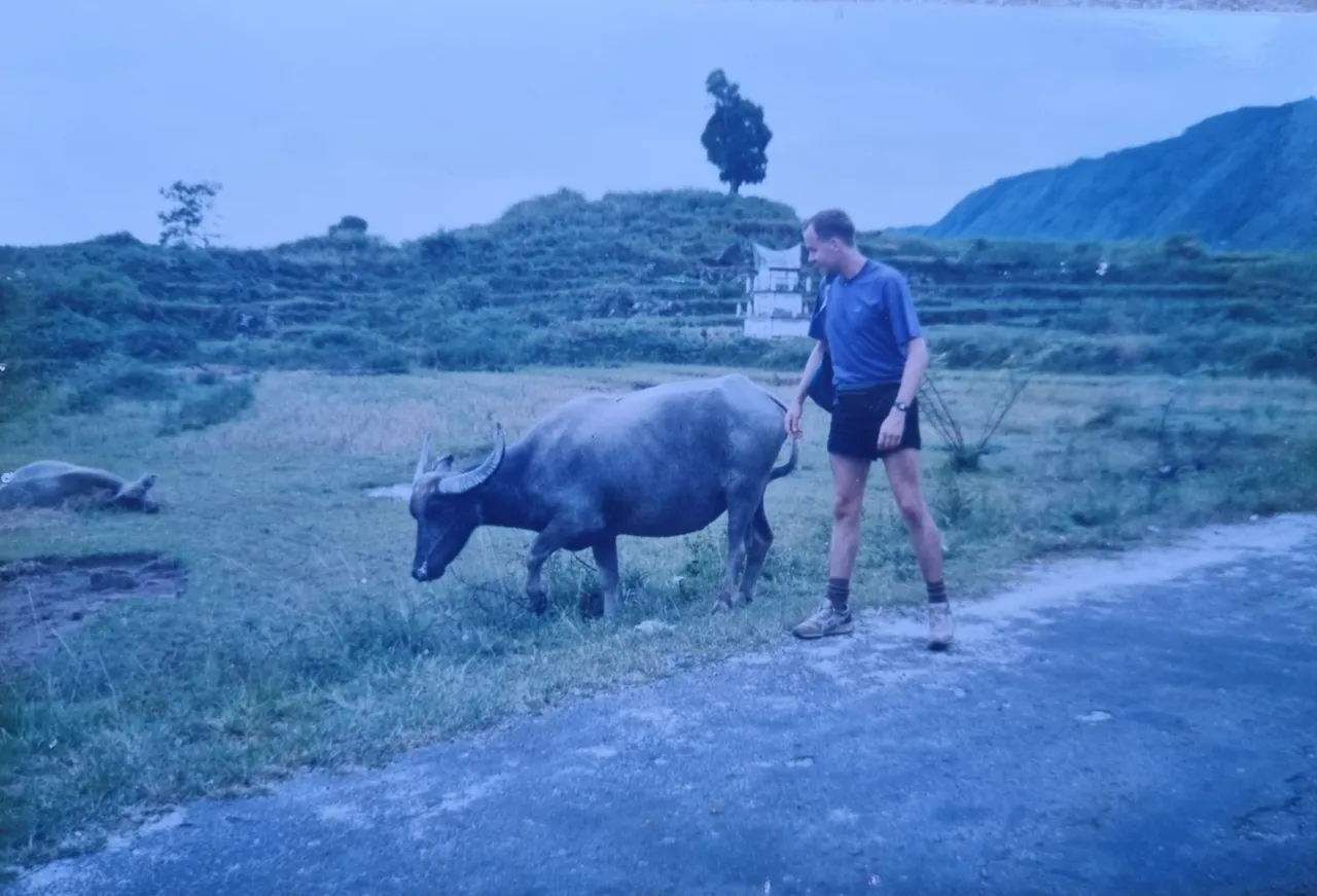 Not too sure trying to get a photo with a water buffalo was a good idea.