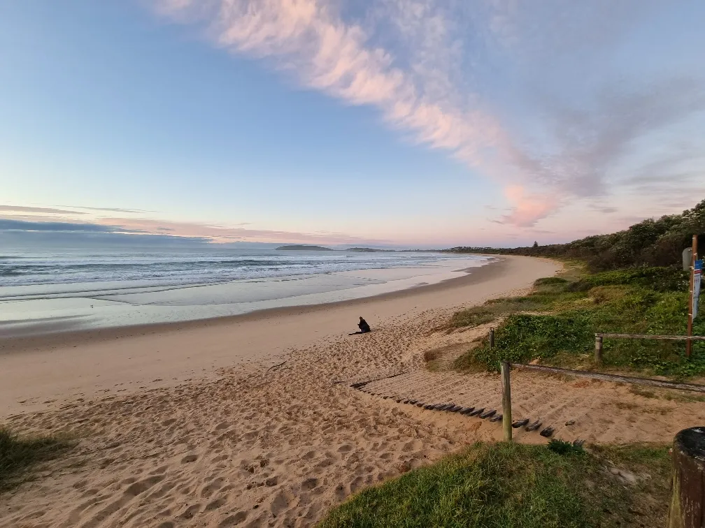 We started at Park beach, were there was a lone surfer warming up and checking out the waves.