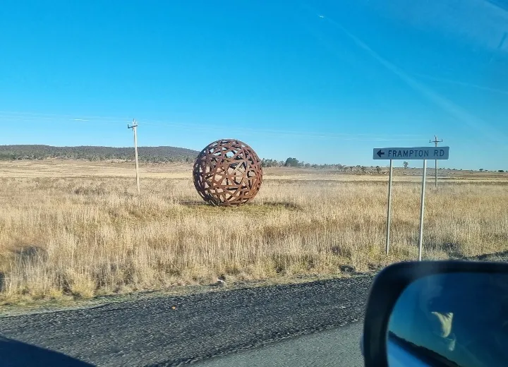 The Snowy River Sphere just outside Cooma is the start of the Snowy River Shire and the start of our next little adventure.