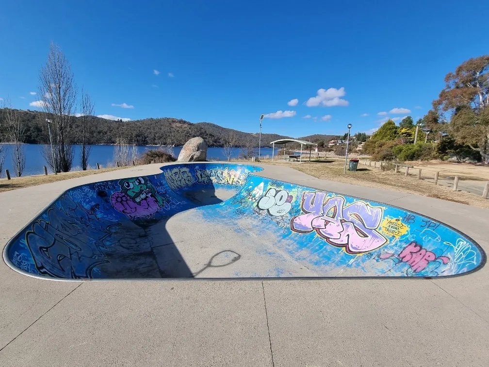 The colourful skate park.