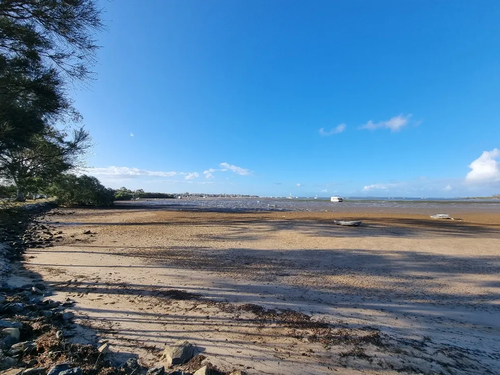 There is a bit of sand when the tide is out and it is a great spot for a walk or run.