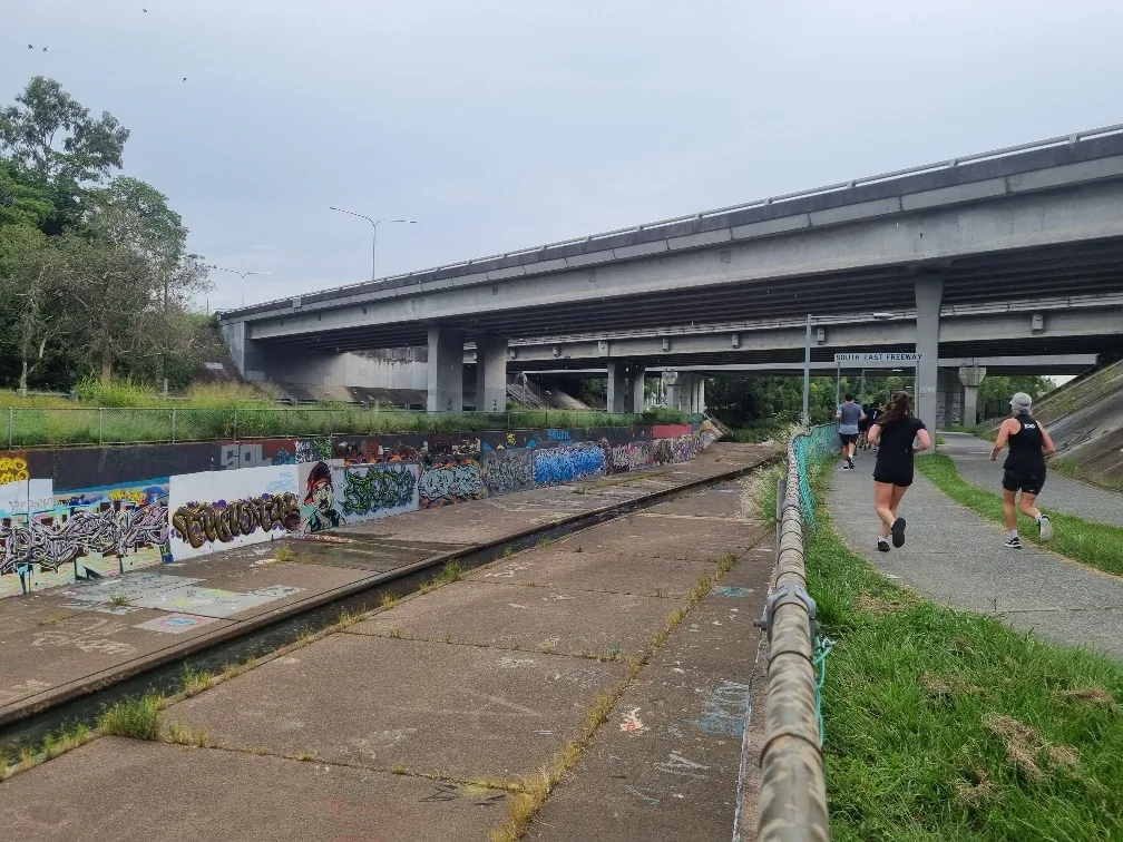 Under the south east freeway or the pacific highway as we used to call it.