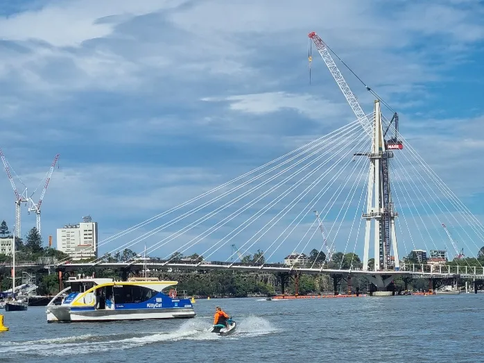 The KittyCat ferry and the new foot bridge.