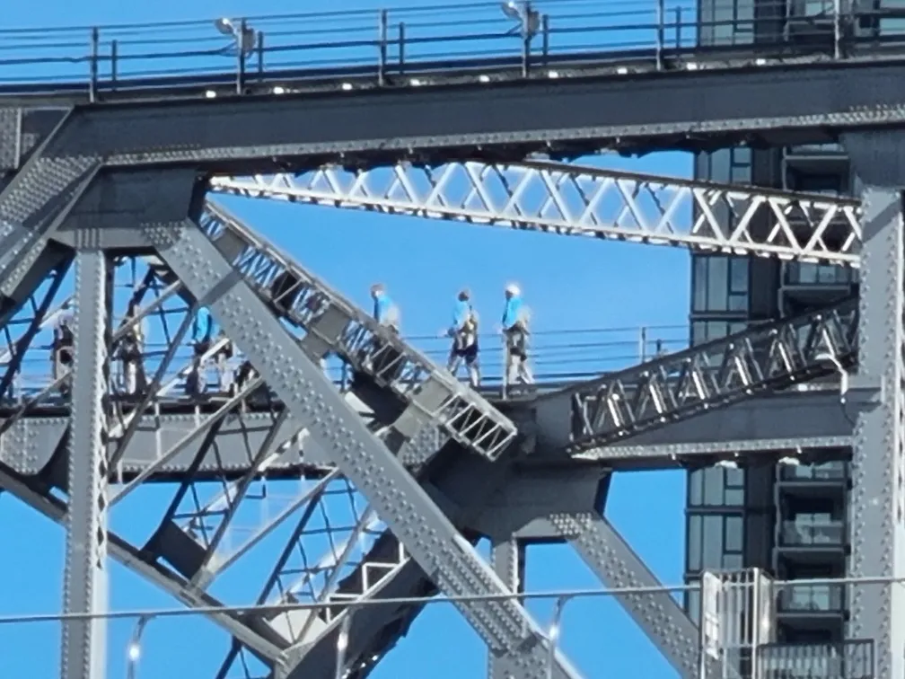 You can also do a bridge climb there where people up there when we went underneath.