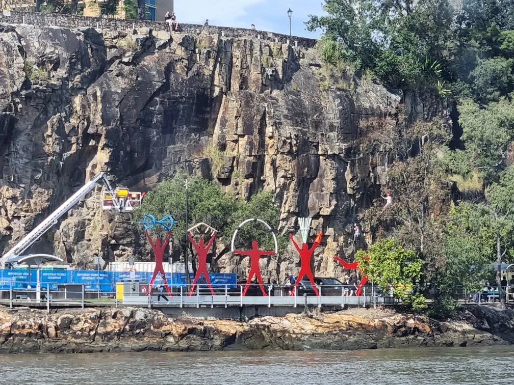 There are always people climbing the Kangaroo Point cliffs