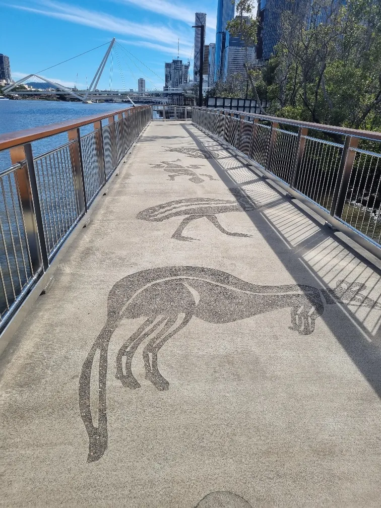 The QUT Gardens Point ferry terminal and mangrove walk.