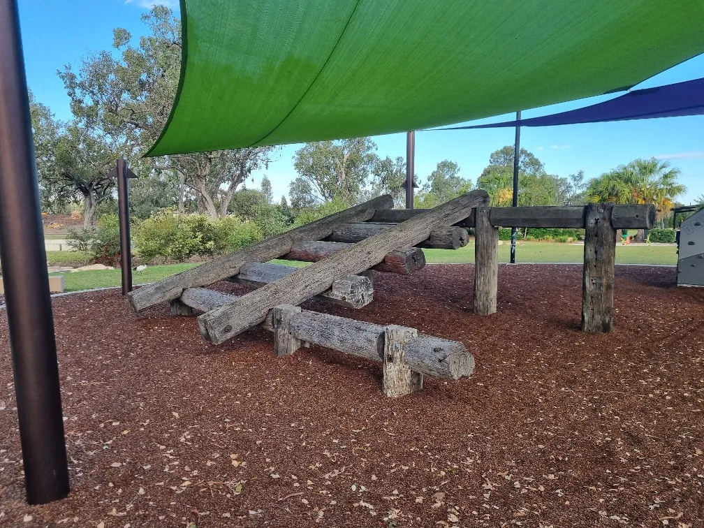 I like the way the incorporated lots of the old railway timbers into the playground sort of like still being able to connect with the past.