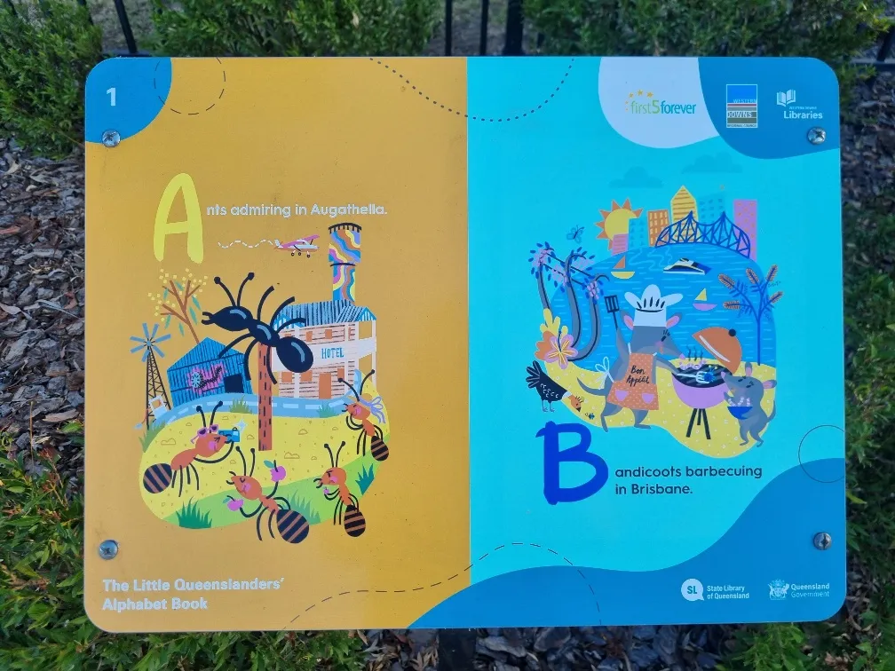 There is a three kilometres of walking track within the garden and it is the second place we have been now with a Queensland children’s book featured. If you walk in the right direction you can get a bit of reading done as well.