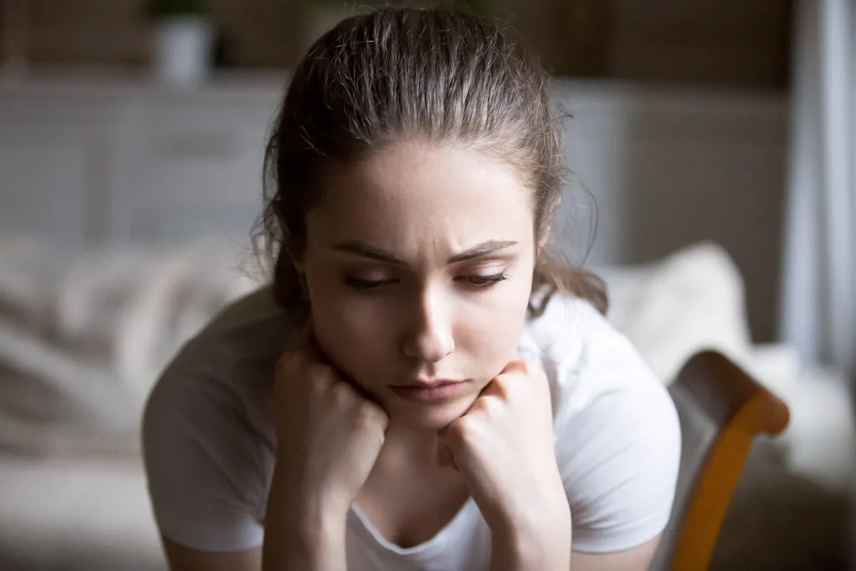 Angry woman thinking