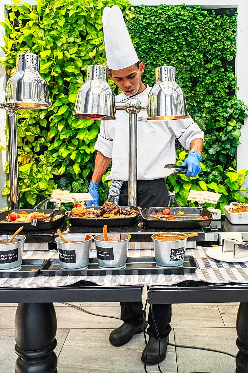 Stripes hotel buffet Sunday Sizzling BBQ