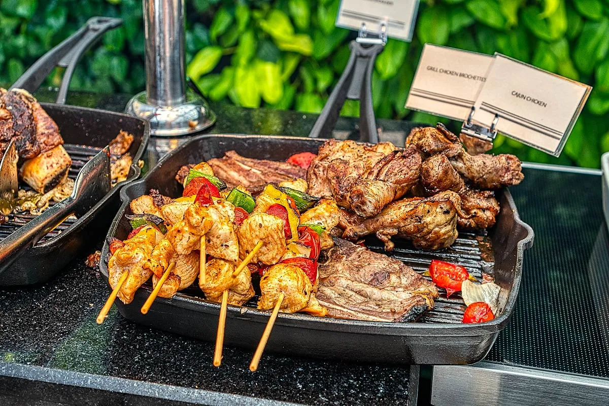 meat plate at Sizzling Sundays BBQ at Stripes hotel