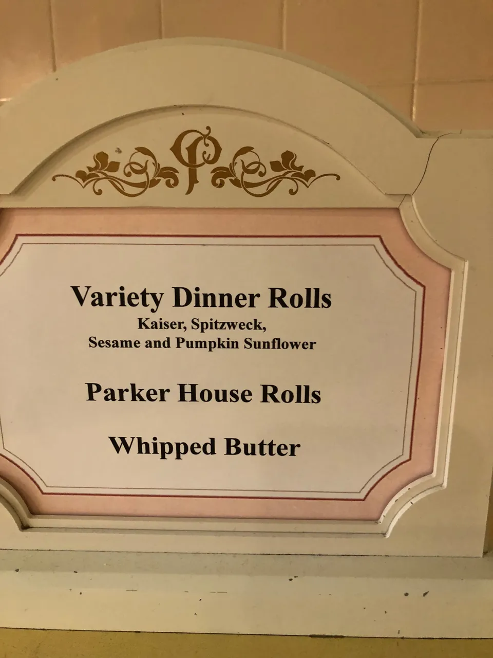 Variety Dinner Rolls sign Lunch Buffet in Walt Disney World at Crystal Palace!.jpg