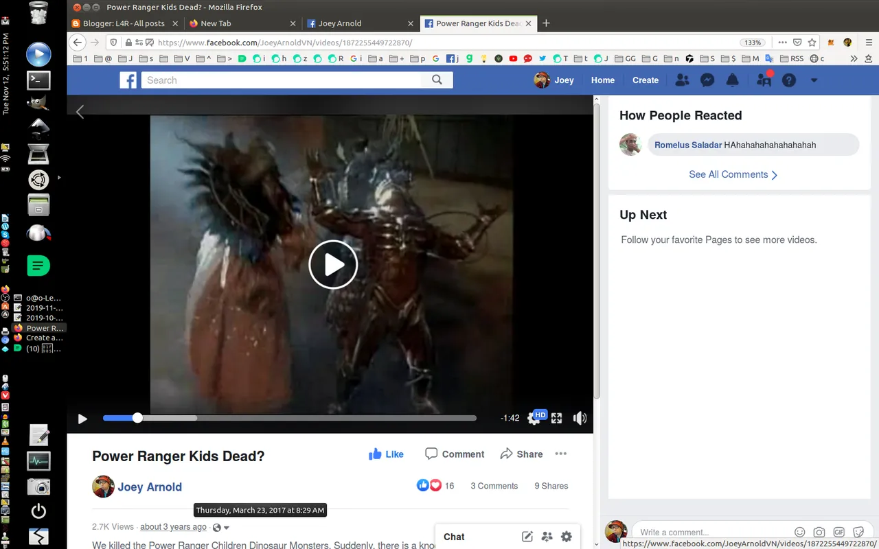 2017-03-23 - Thursday - 08:29 AM - Power Ranger Kids Dead - Oatmeal Joey Arnold Facebook Video - 2.7K Views - Screenshot at 2019-11-12 17:51:12.png