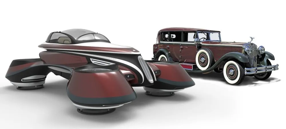 The design of the Hover Coupè concept is inspired by the famous Isotta Fraschini Tipo 8