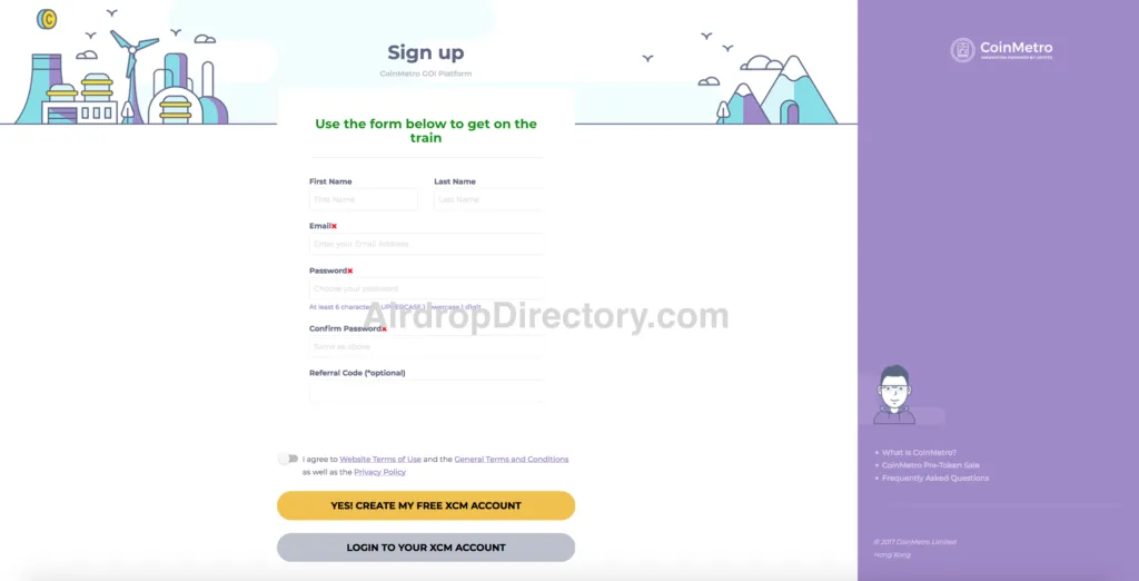 CoinMetro Airdrop Tutorial 1