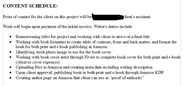 Content Schedule redacted