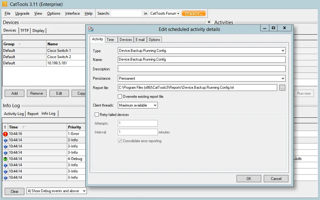 Kiwi CatTools Backup Configurations