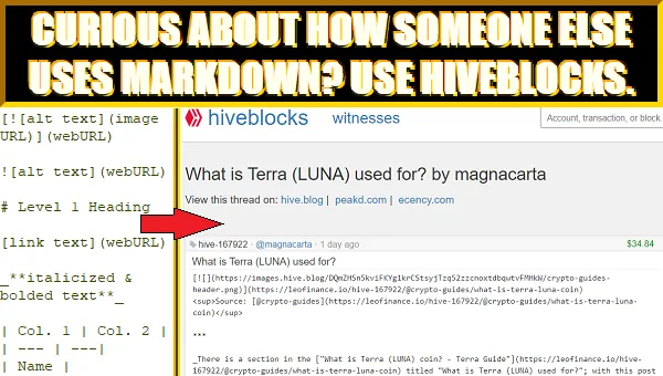 Curious about How Someone Else Uses Markdown? Use Hiveblocks.