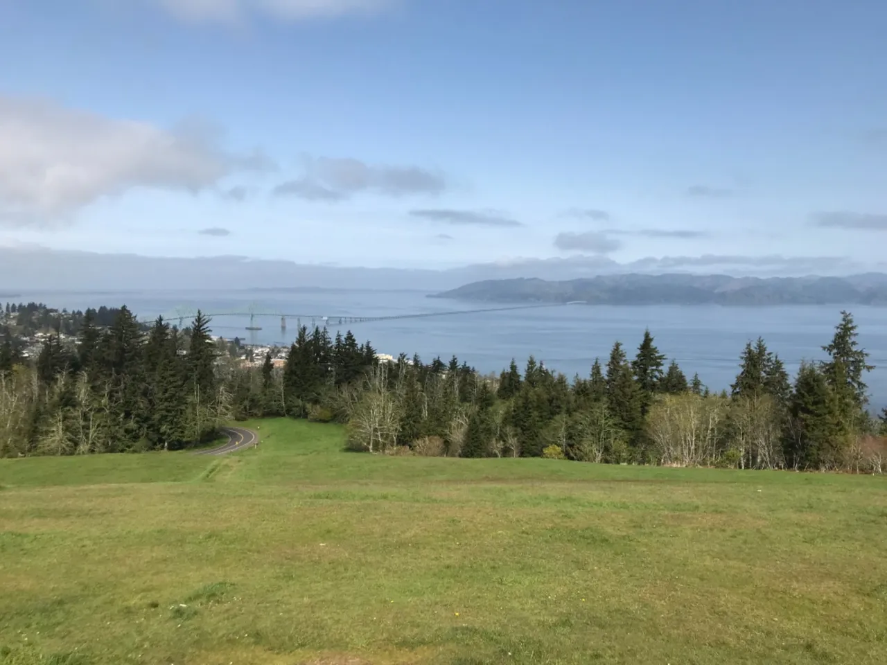 One of the impressive views from Coxcomb Hill looking down at the Astoria-Megler Bridge and Columbia River.