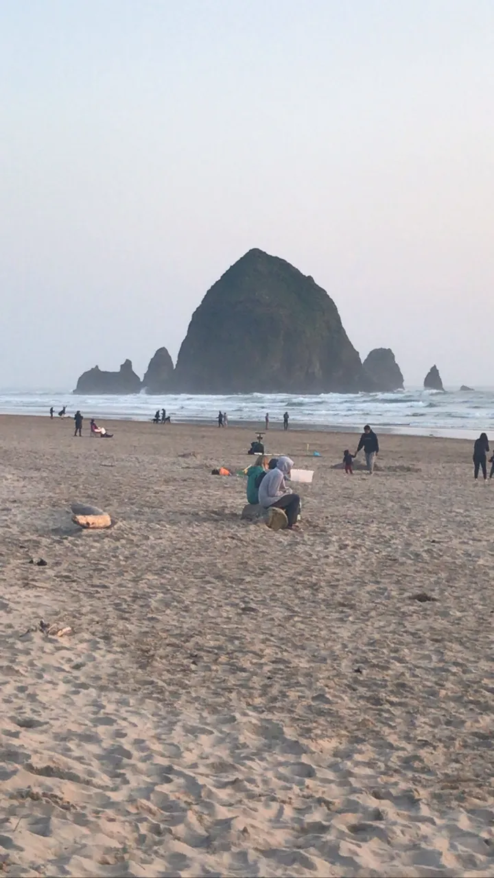 Families, couples and groups of friends each dotted the beach with their own little bonfires.