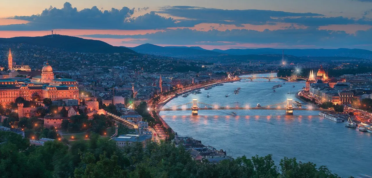 Szechenyi Bridge as seen from Gellert Hill