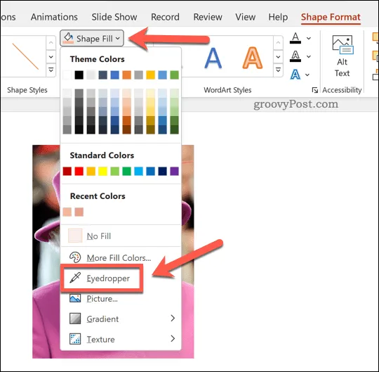 PowerPoint-Change-Shape-Fill-eyedropper