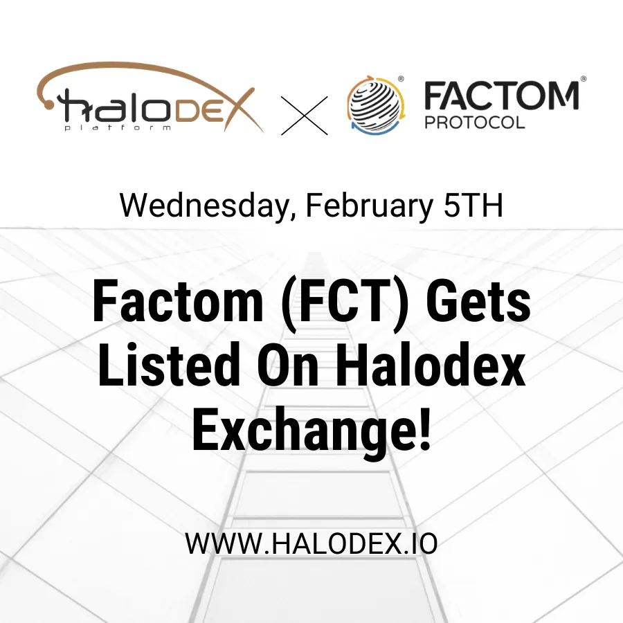 Factom (FCT) Gets listed on Halodex Exchange Instagram.png