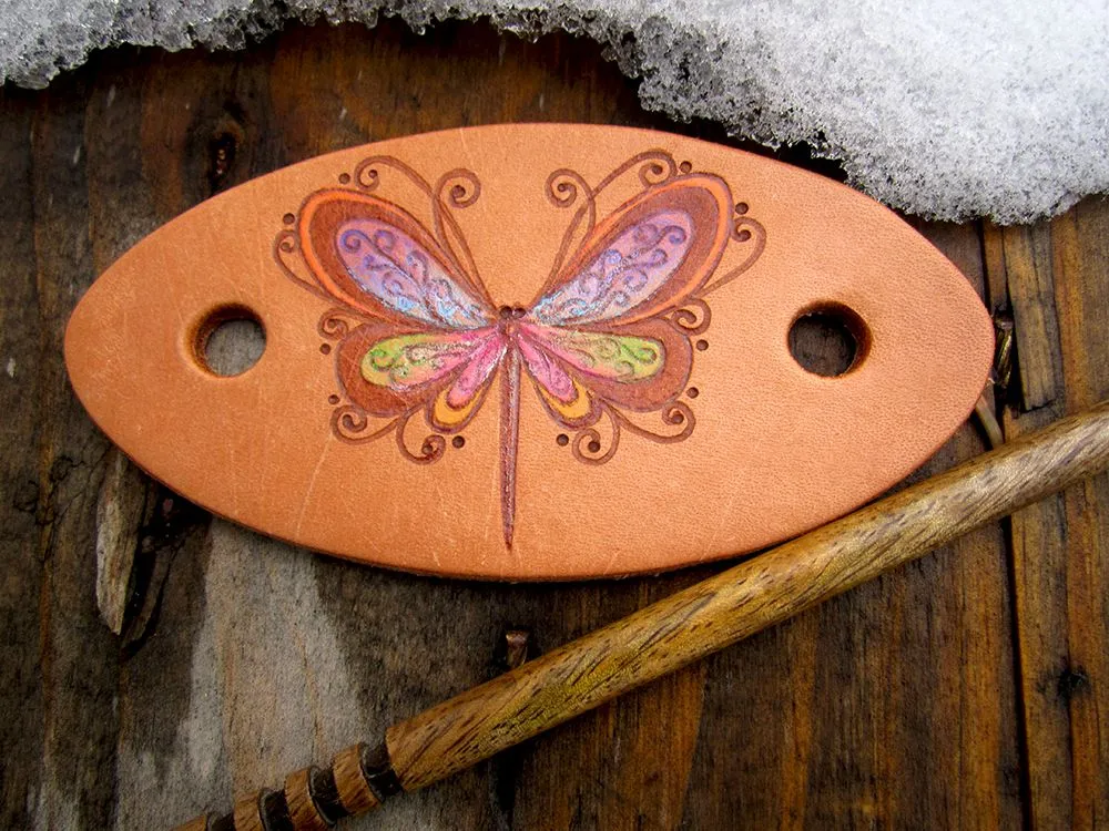 Butterfly Leather Barrette with Wooden Stick Pyrography 2b.jpg