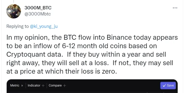 Looks like it is old Bitcoin moving onto exchanges