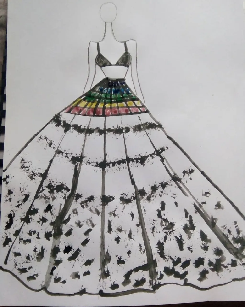 Fashion Design Sketch: Dress Drawing