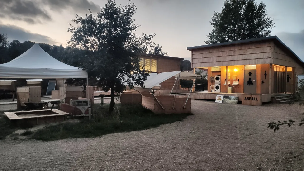 The Destinature Camp by night.