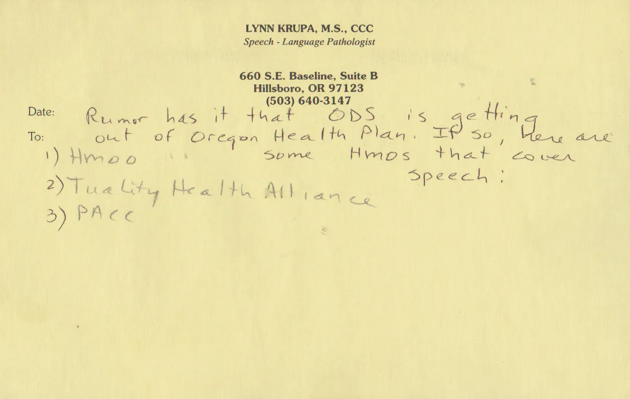 1995-05-17 - Wednesday - Speech Therapy - Notes - Not sure of the date but probably in 1995.png