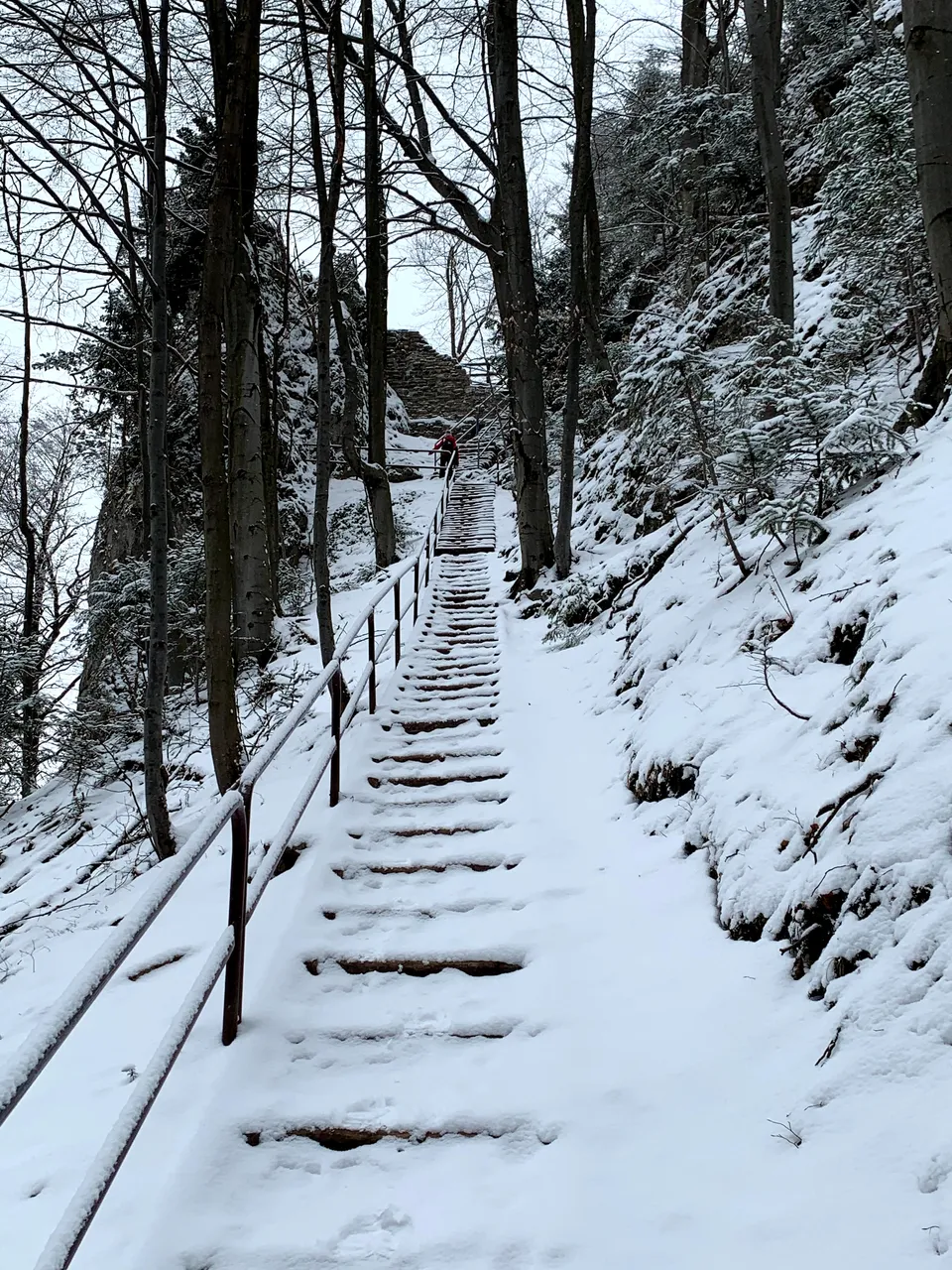 Schody do ruin Zamku Pieniny